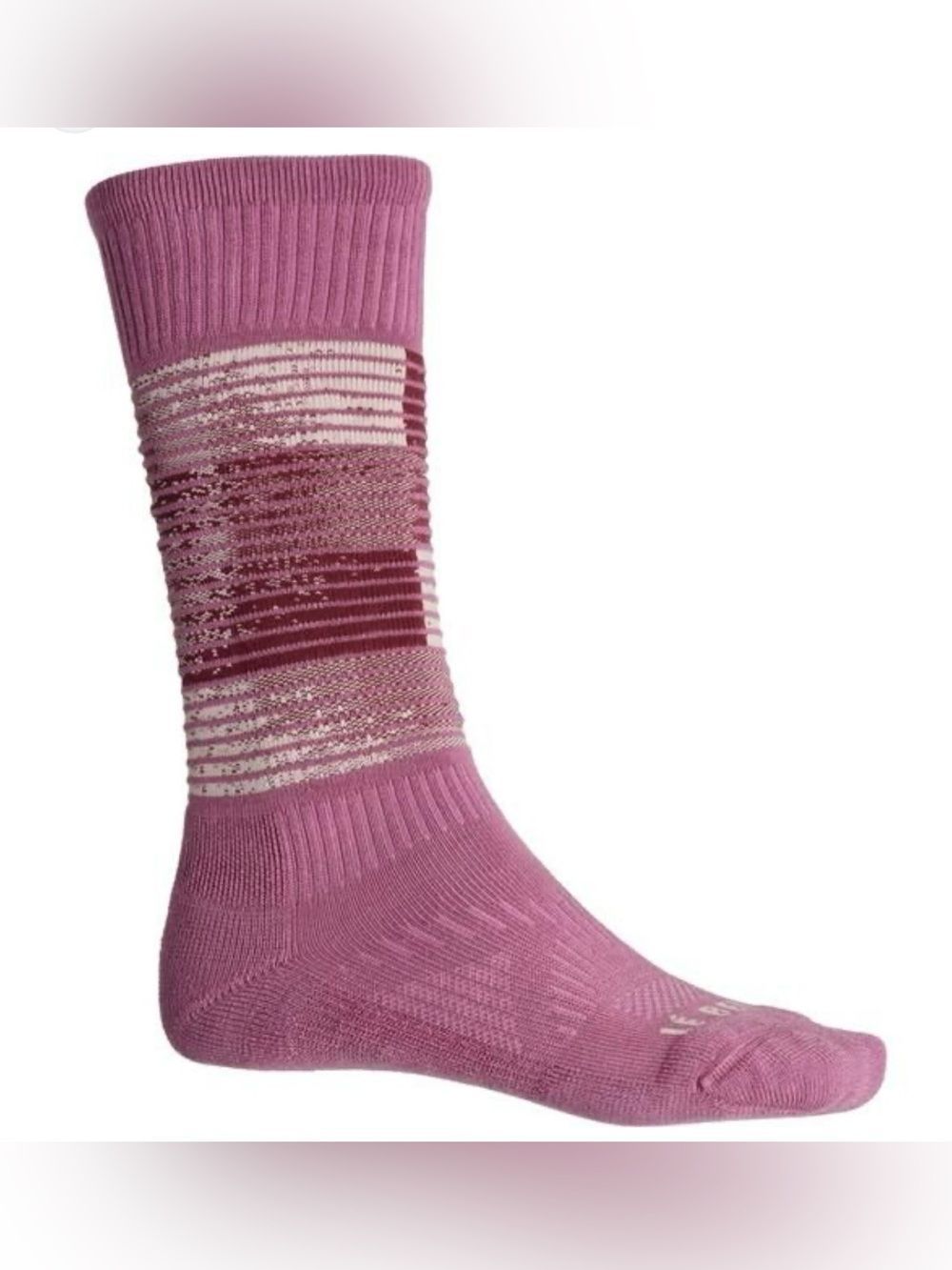 Le Bent M-L Flowering Gum Pink Burgundy Squall Light Cushion Over Calf Snow Sock — image 6 of 8
